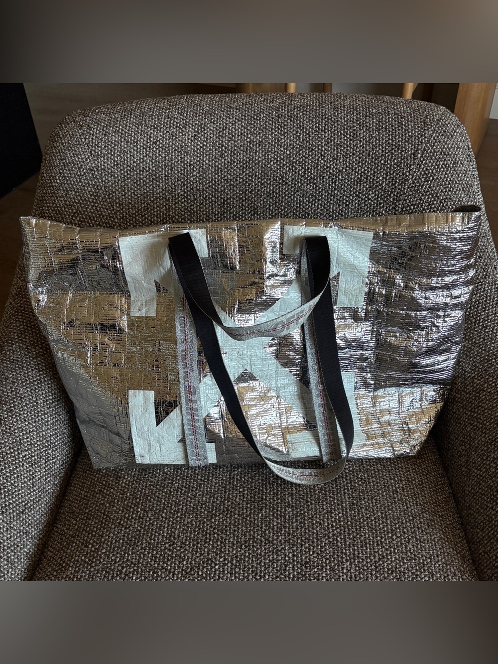OFF WHITE SILVER COMMERCIAL TOTE